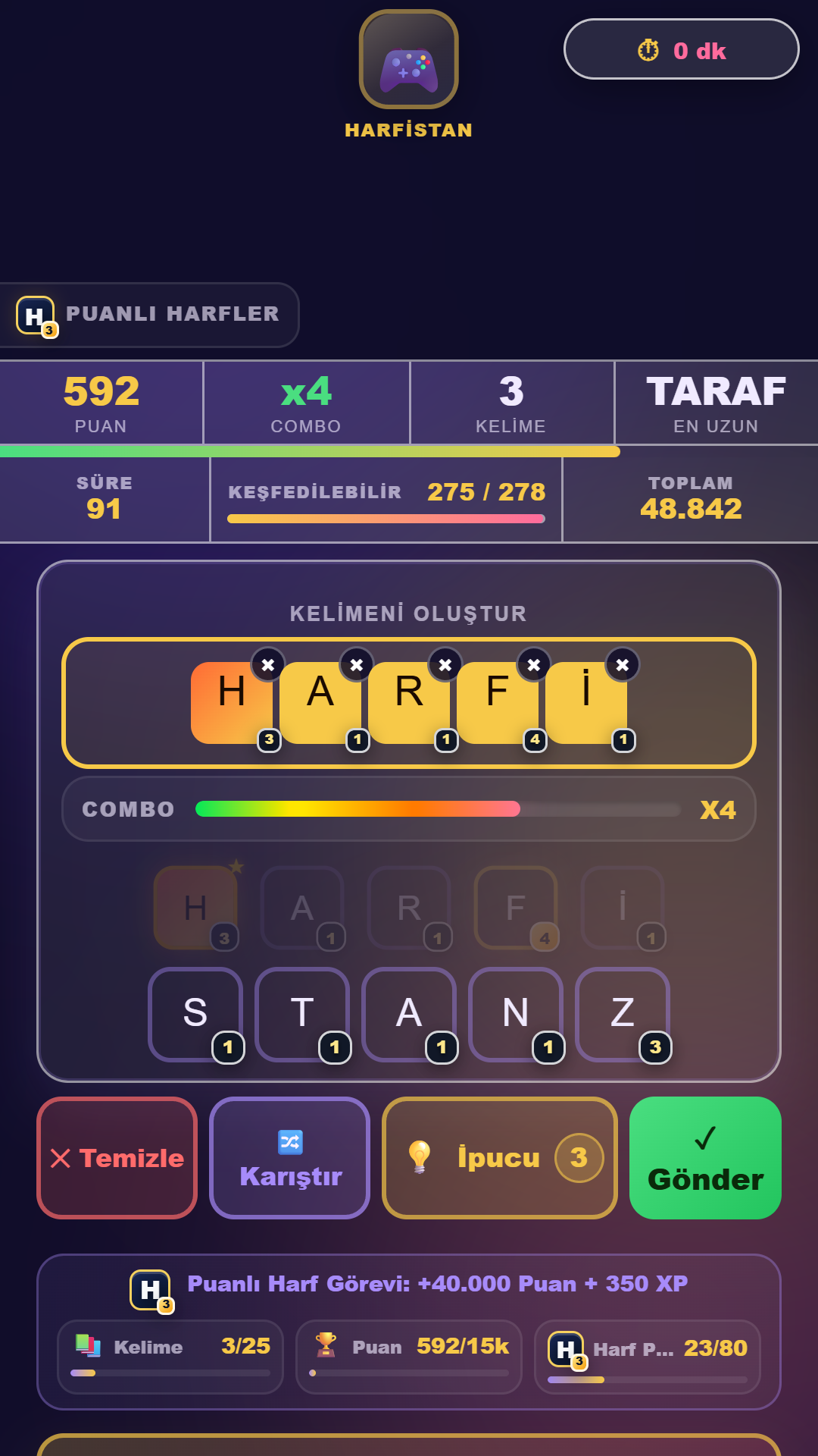 Harfistan puanlı harfler